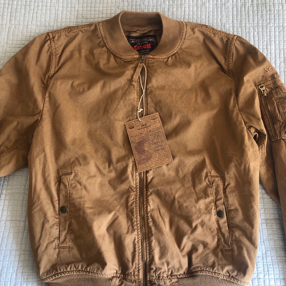 Schott NYC Tan Bomber Jacket